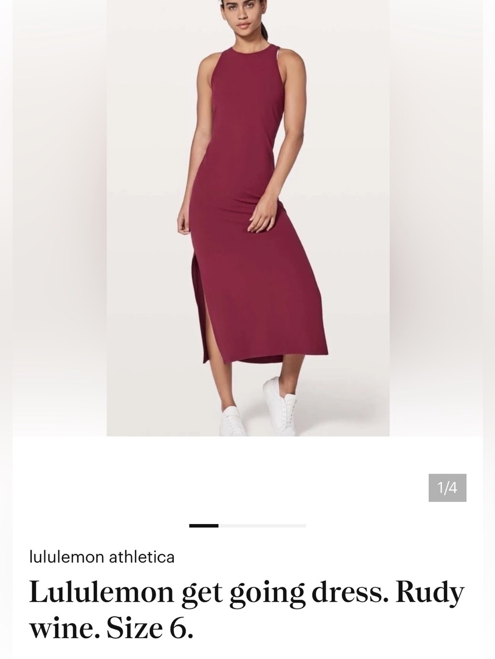 Lululemon get going dress. Rudy wine. Size 6.
